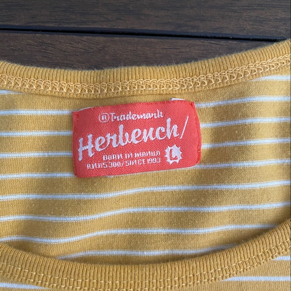 HERBENCH Yellow Printed Tee Stripes I LOVE NERDS Shortsleeves - Picture 8 of 9